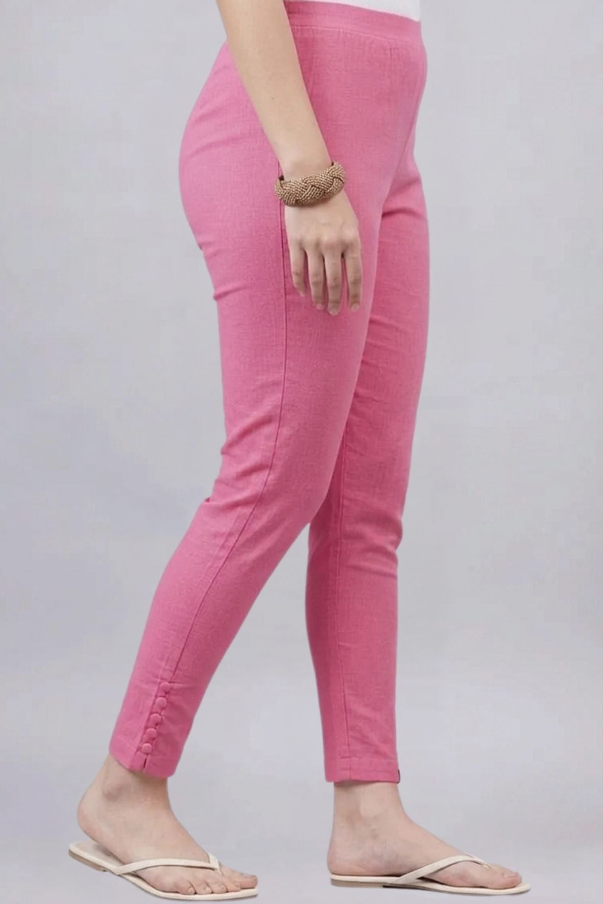 Peach Regular Fit Potli Pants