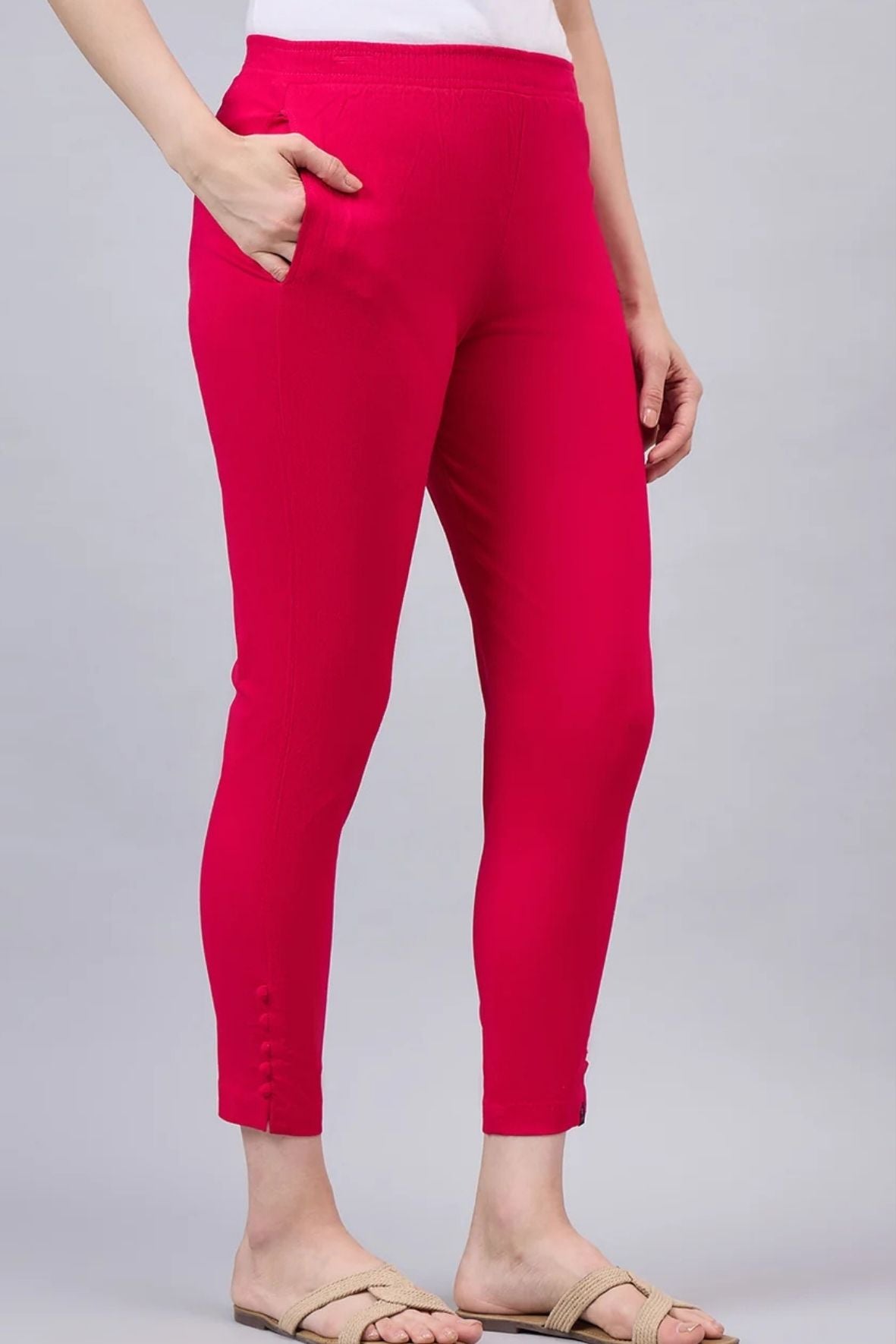 Pink Regular Fit Potli Pants
