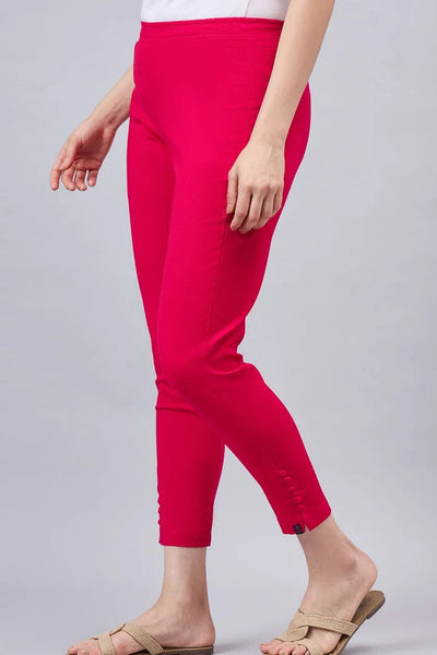 Pink Regular Fit Potli Pants