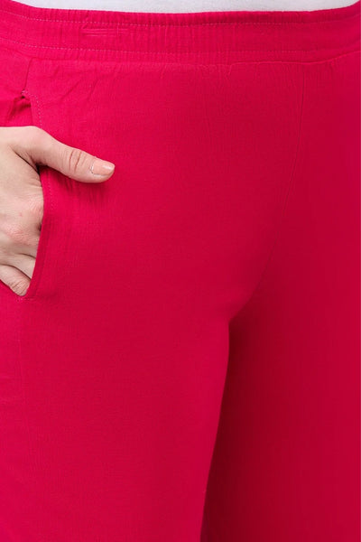 Pink Regular Fit Potli Pants