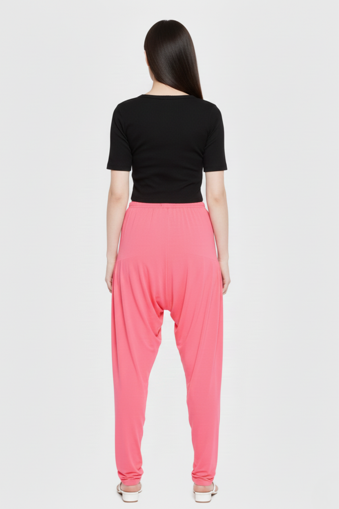 Peach Plain Viscose Patiala