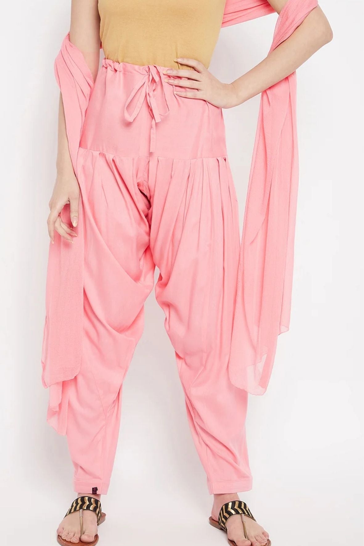 Peach Rayon Plain Patiala(No Duppatta)