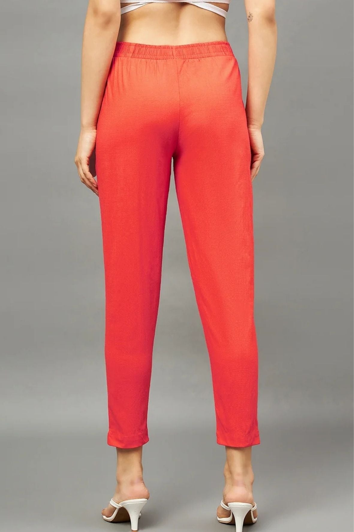 Peach Colour Straight Pant
