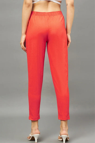 Peach Colour Straight Pant