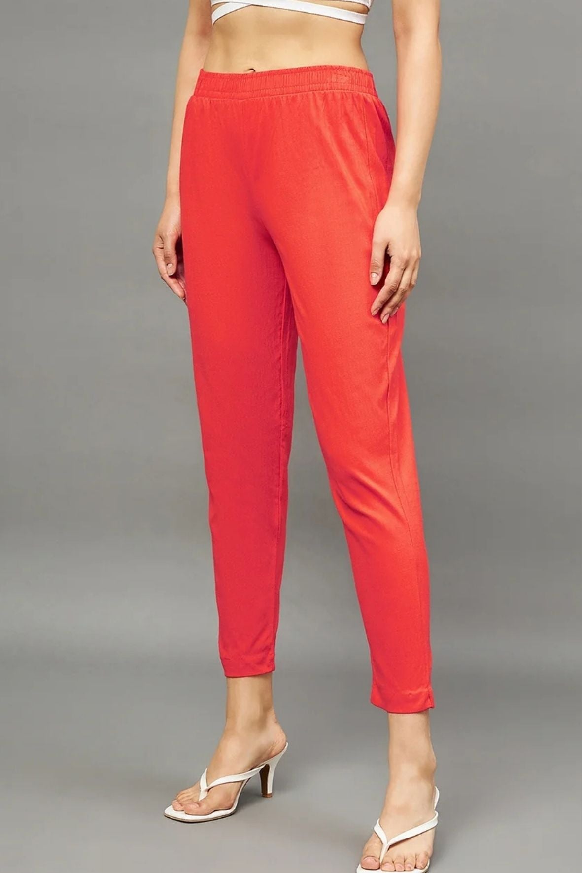 Peach Colour Straight Pant