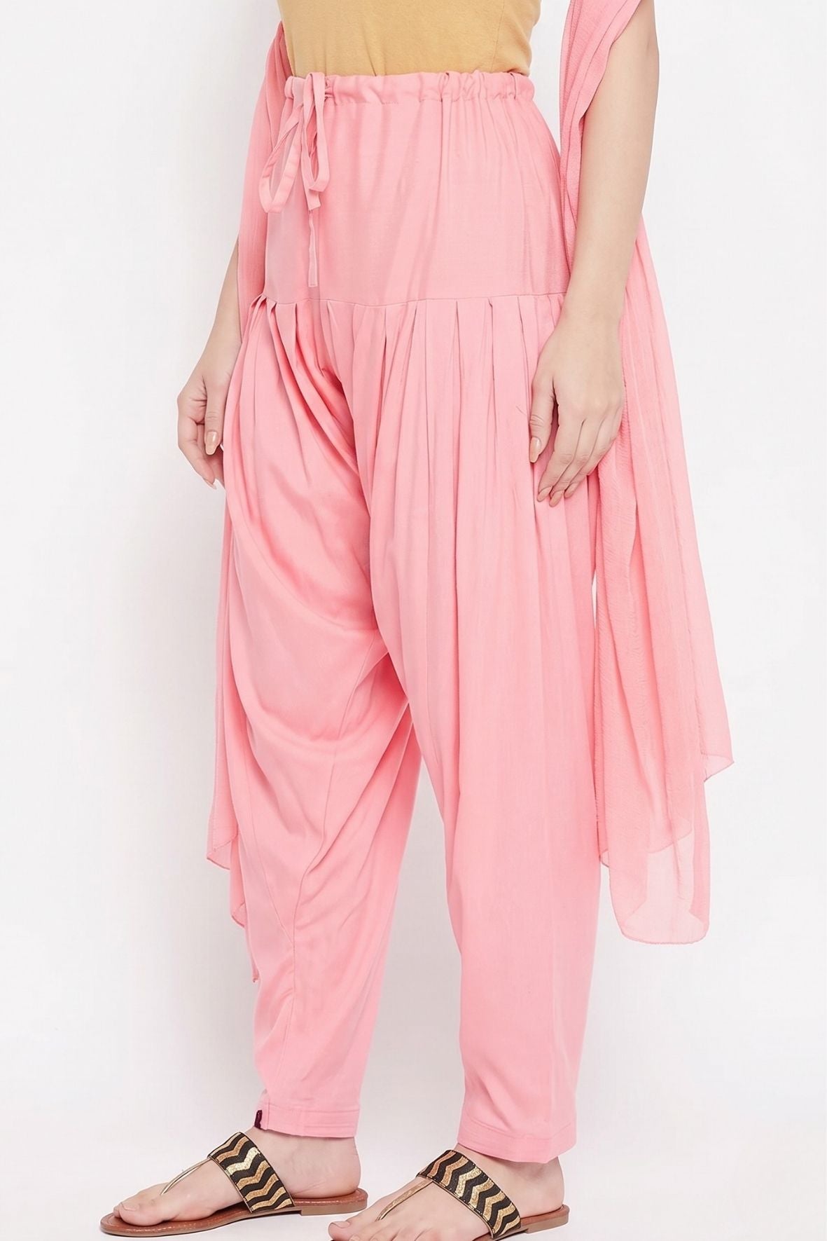 Peach Rayon Plain Patiala(No Duppatta)