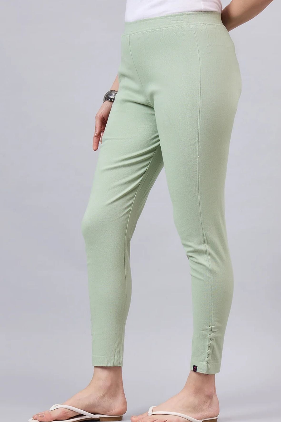 Pista Green Regular Fit Potli Pants