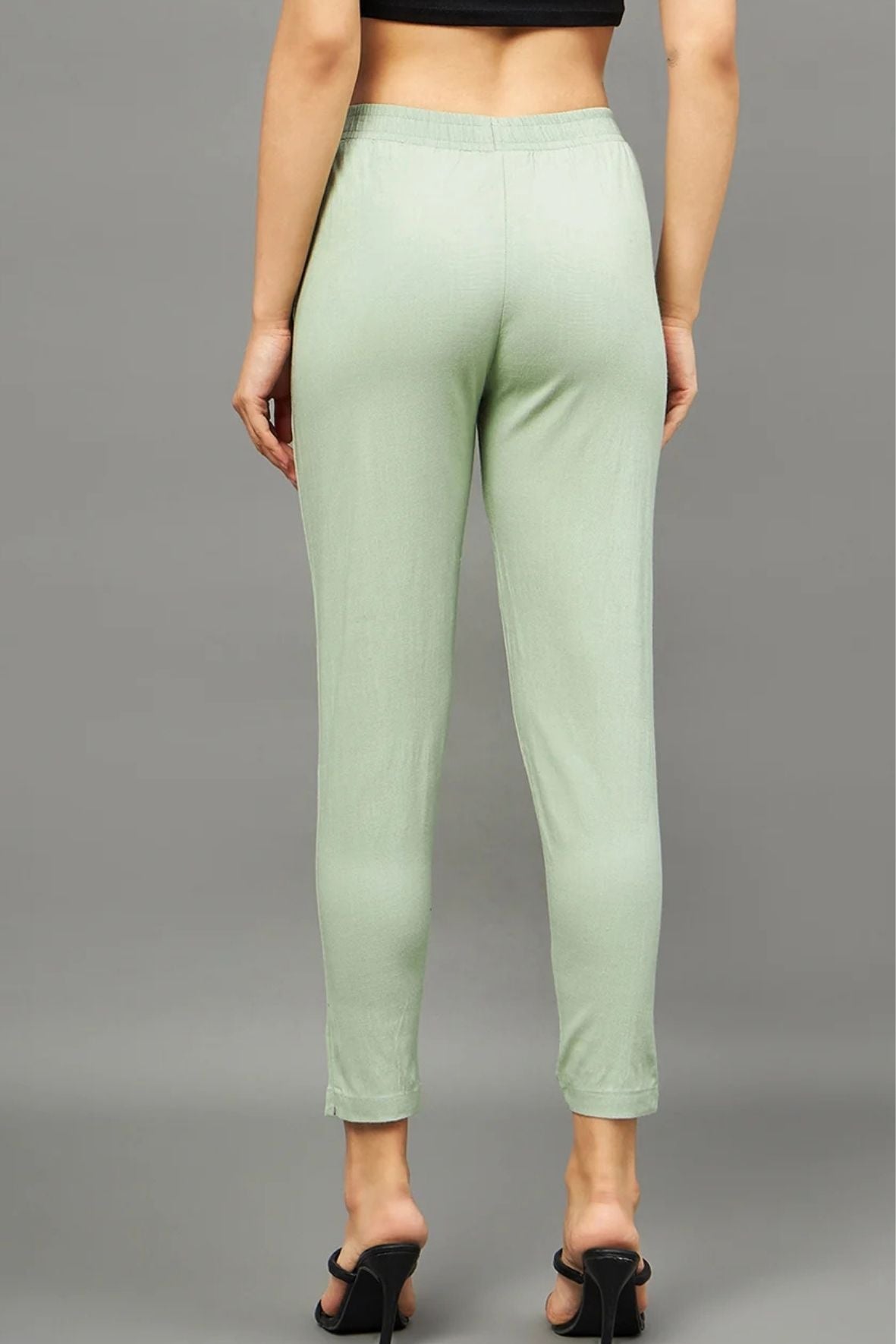 Pista Green Colour Straight Pant