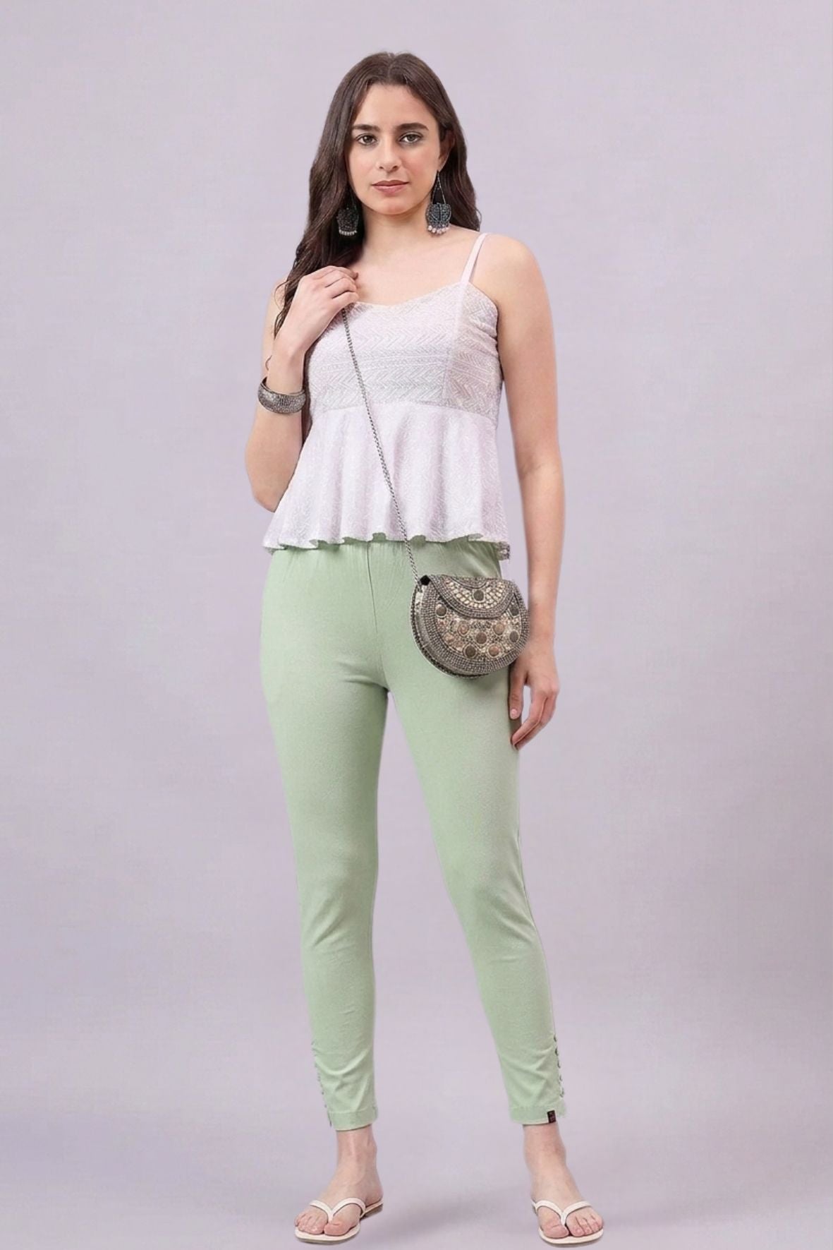 Baby Pink Regular Fit Potli Pants