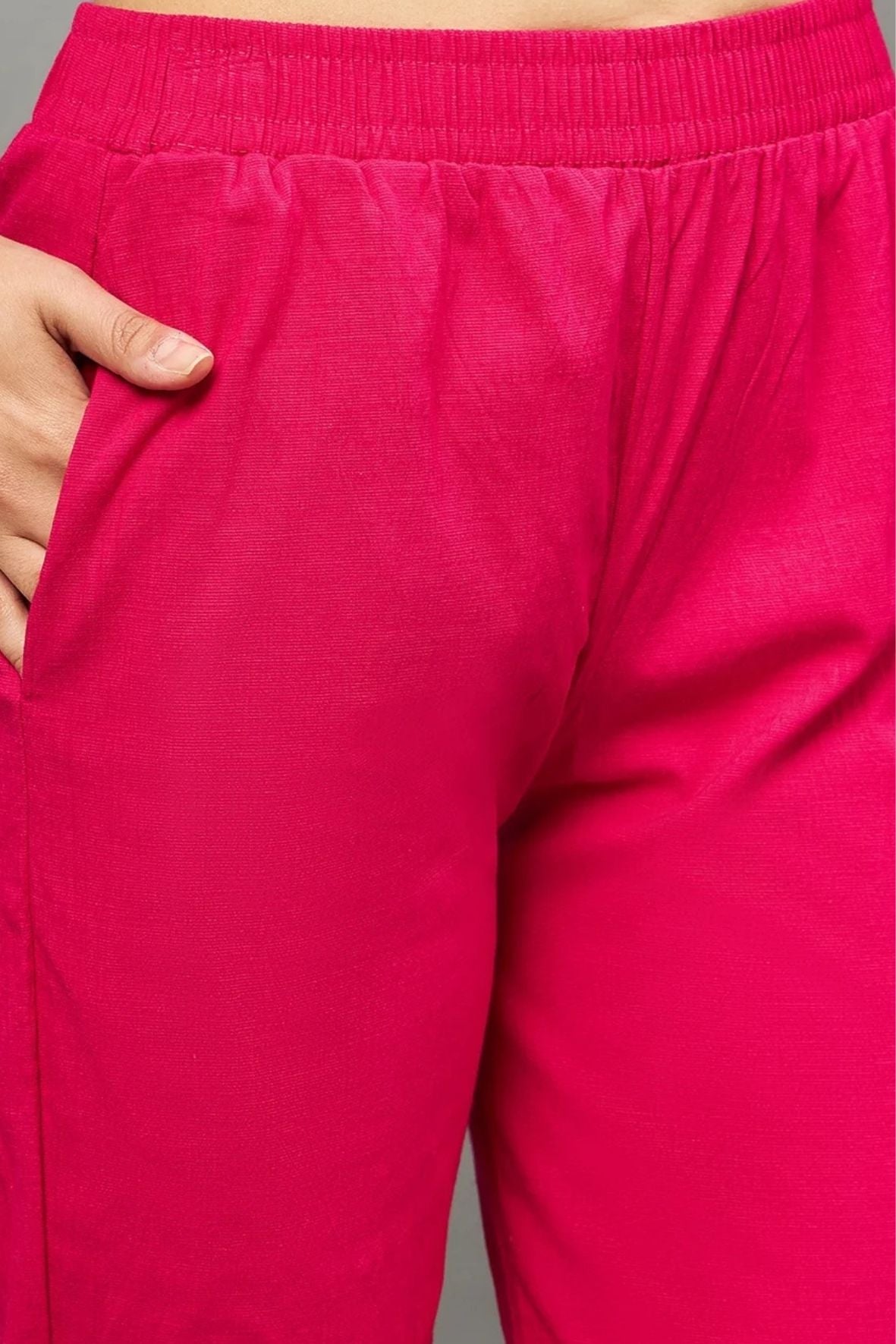 Pink Colour Straight Pant