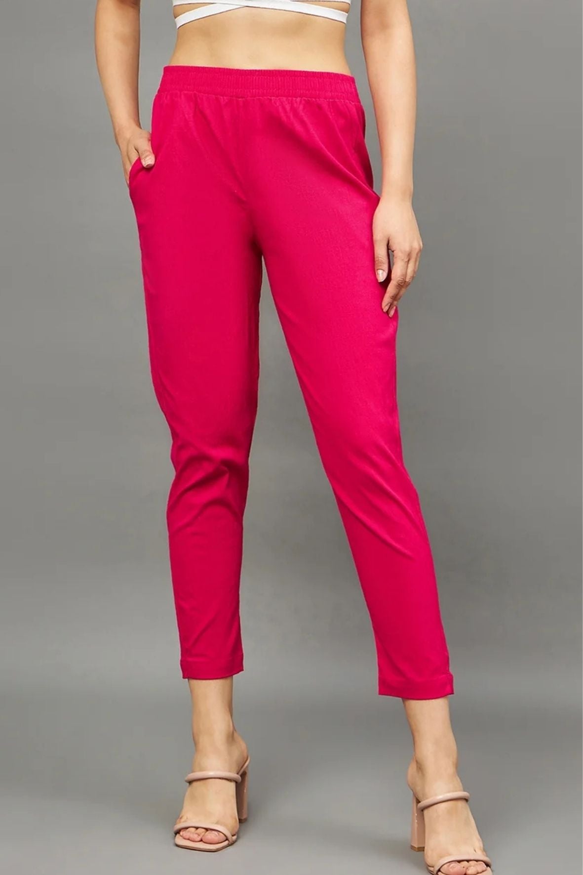 Pink Colour Straight Pant