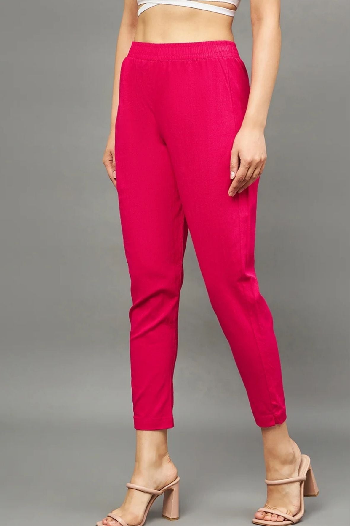 Pink Colour Straight Pant