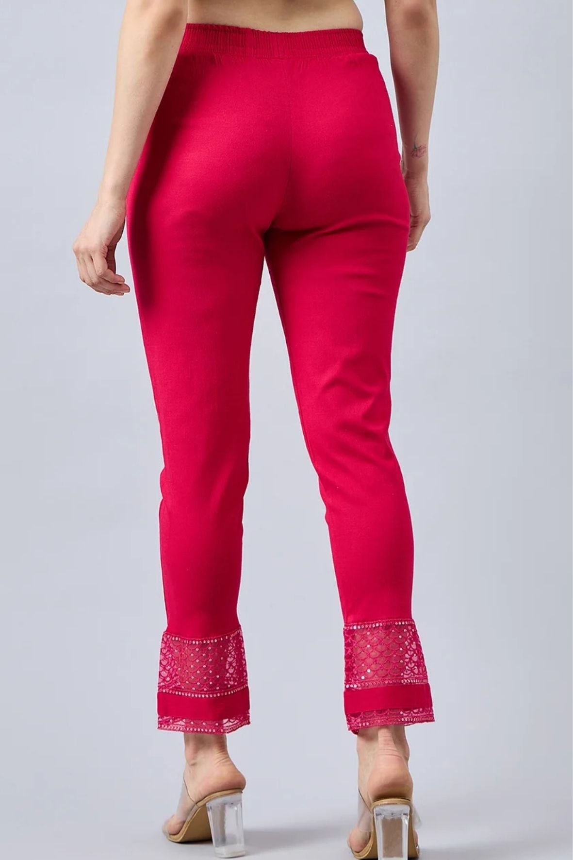 Pink Sequin Lace Pants