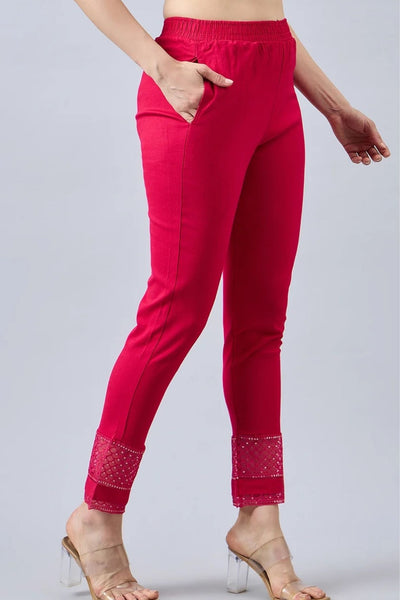 Pink Sequin Lace Pants