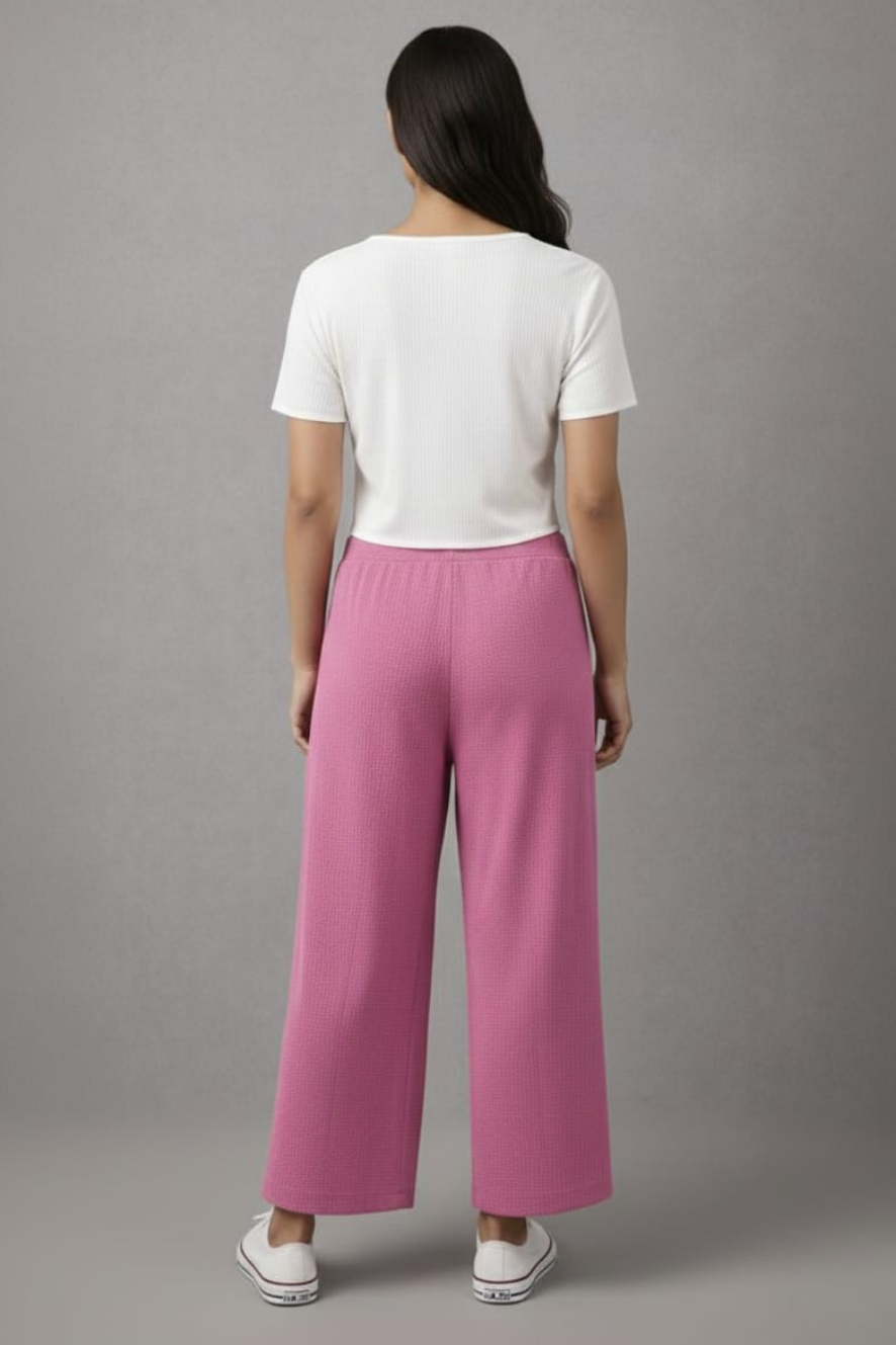 Pink Zara Rib Palazzo