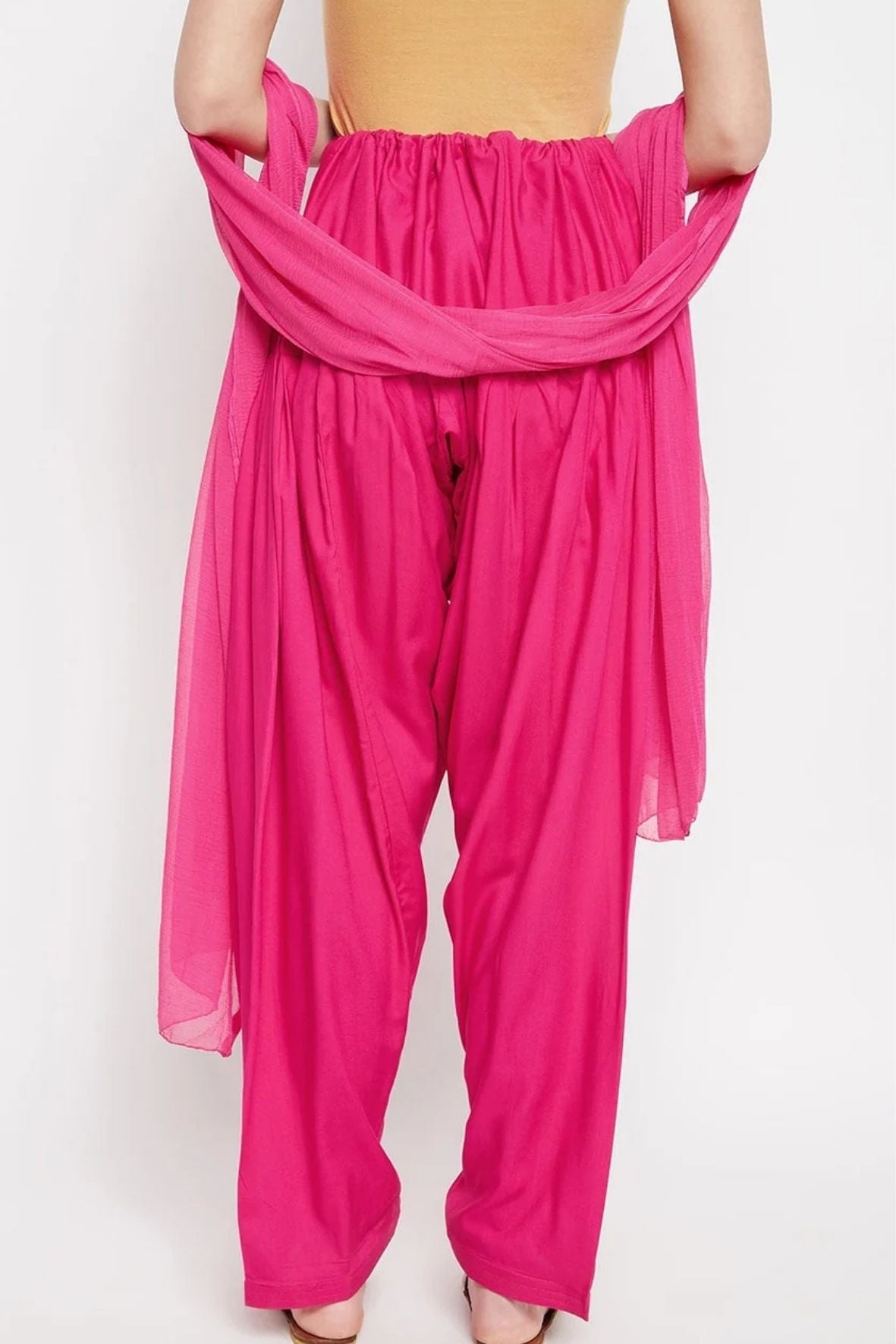 Pink Rayon Plain Patiala(No Duppatta)