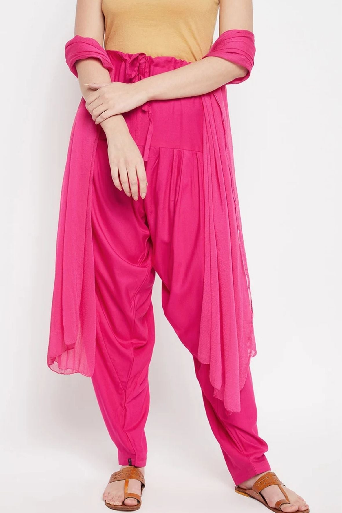 Pink Rayon Plain Patiala(No Duppatta)