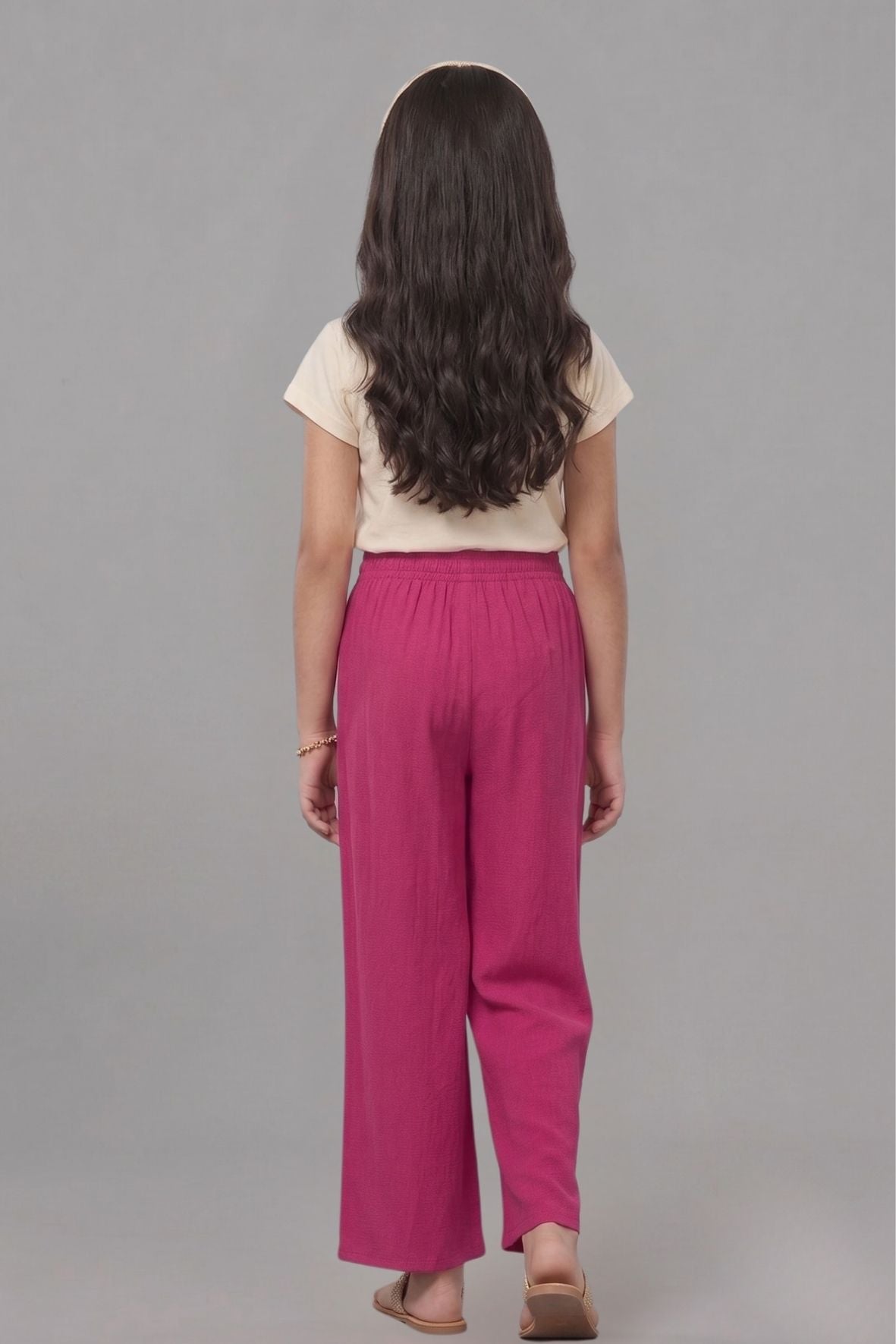 Kids Pink Rayon Palazzo