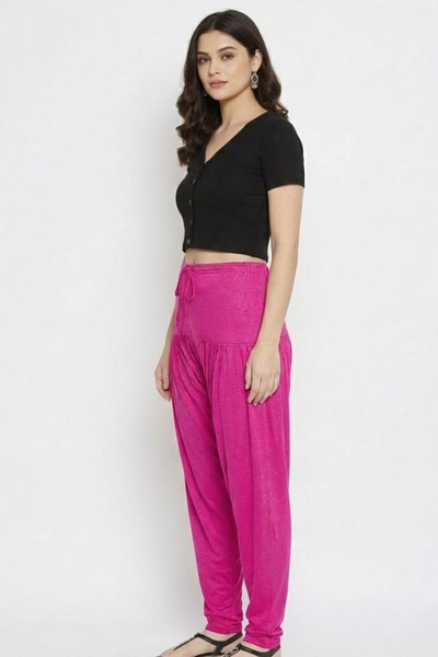 Rani Pink Plain Viscose Patiala