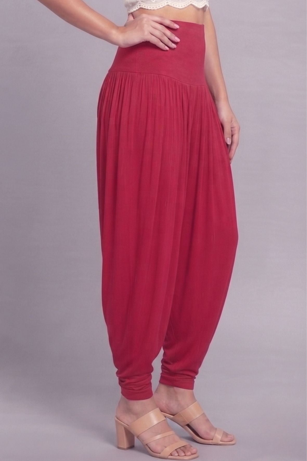 Pink Viscose Plain Dhoti