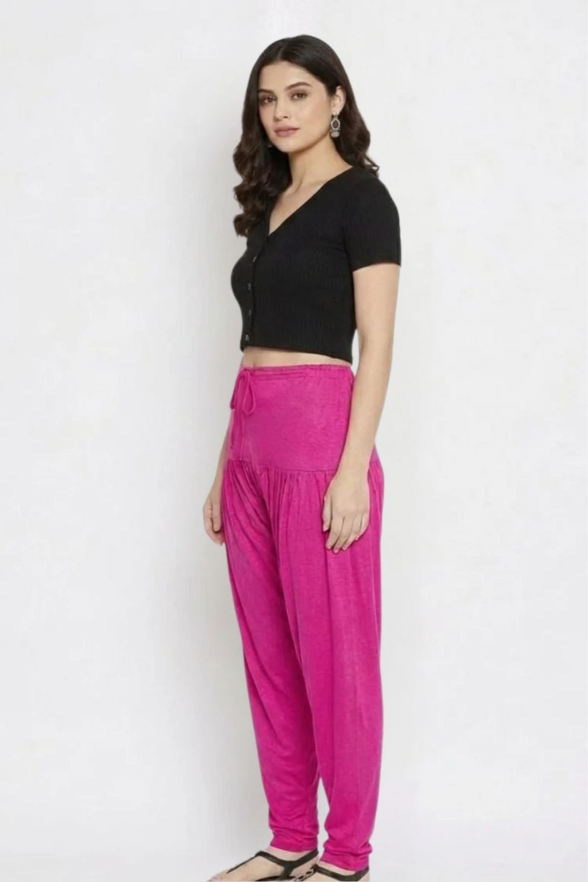 Rani Pink Plain Viscose Patiala