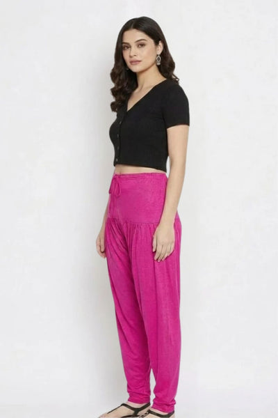 Rani Pink Plain Viscose Patiala