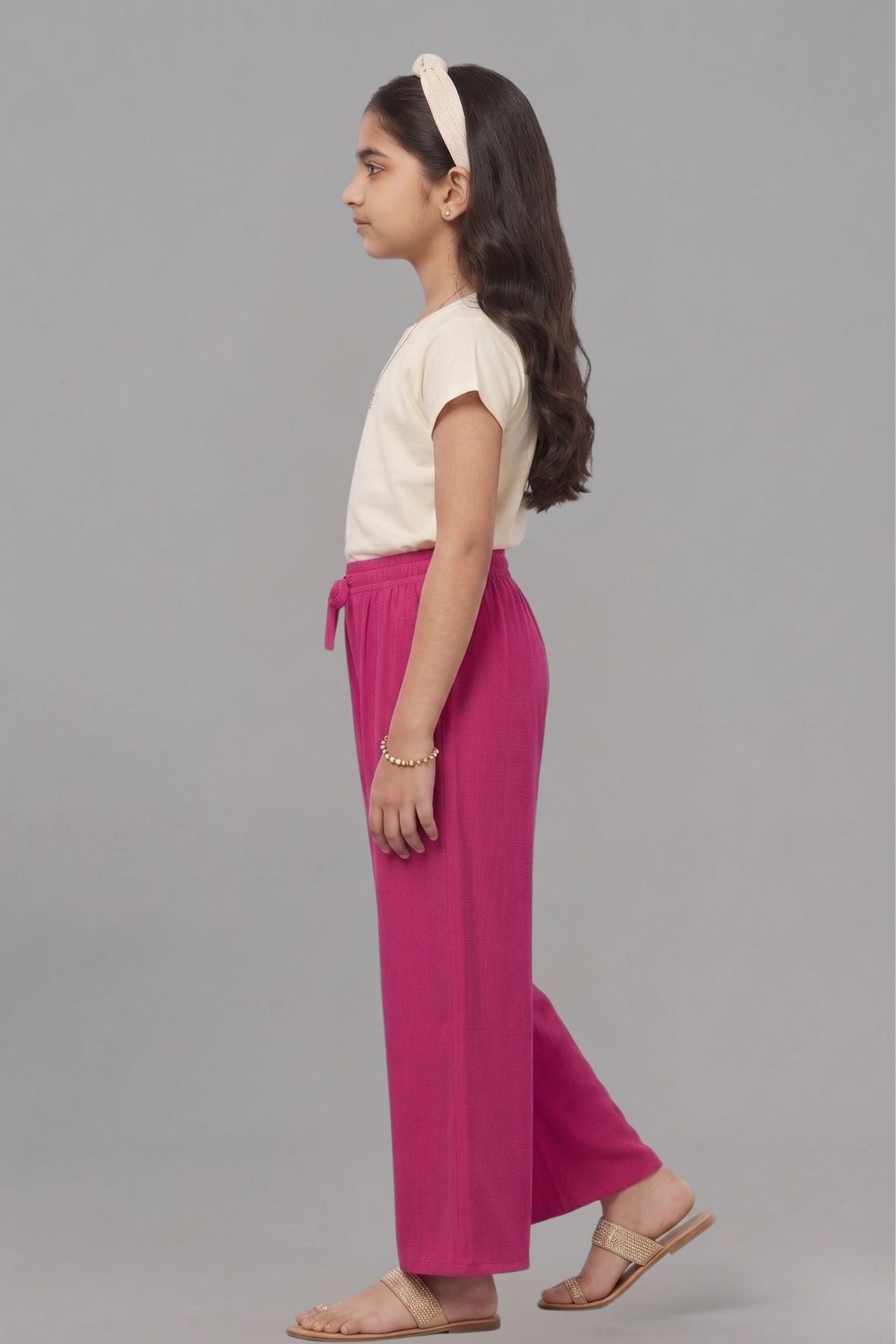 Kids Pink Rayon Palazzo