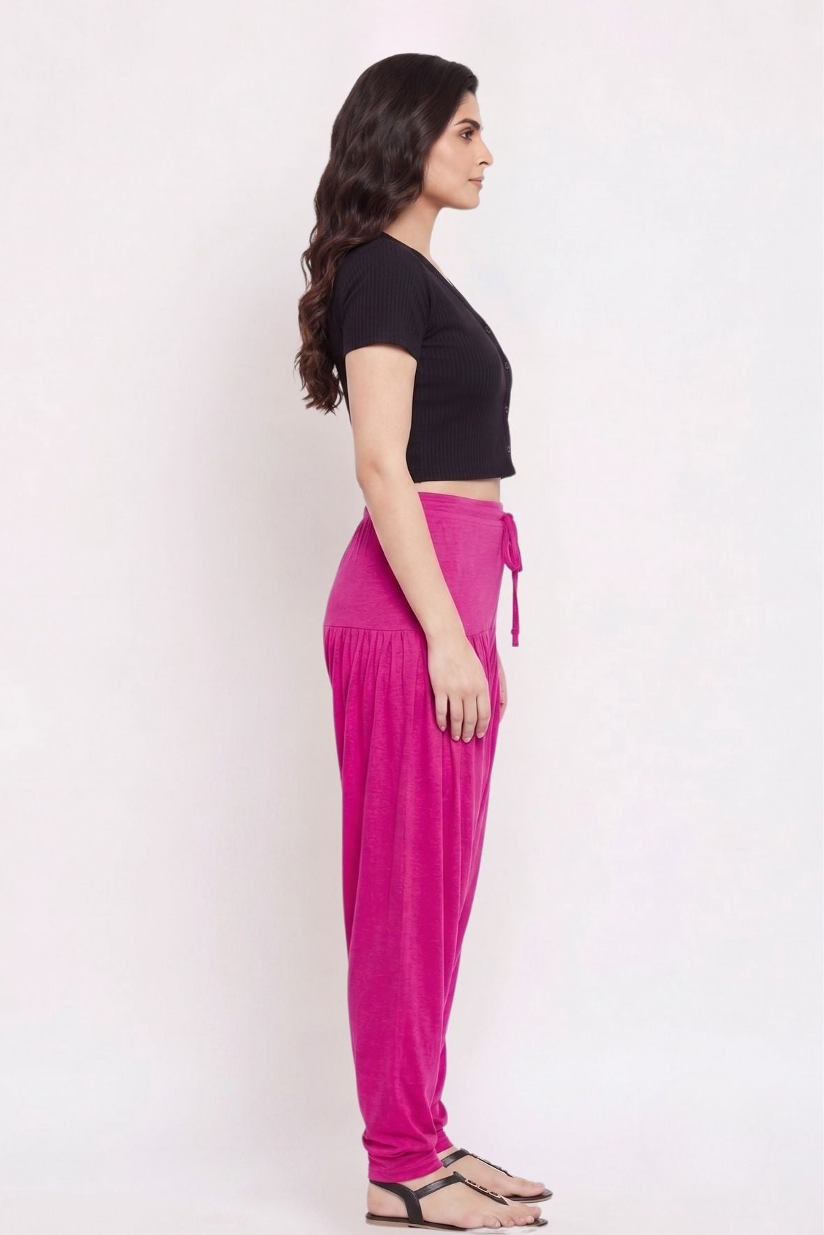 Rani Pink Plain Viscose Patiala