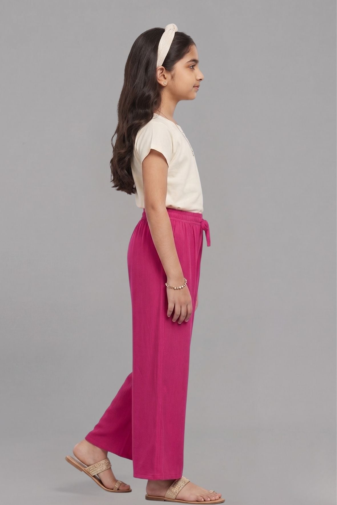 Kids Pink Rayon Palazzo
