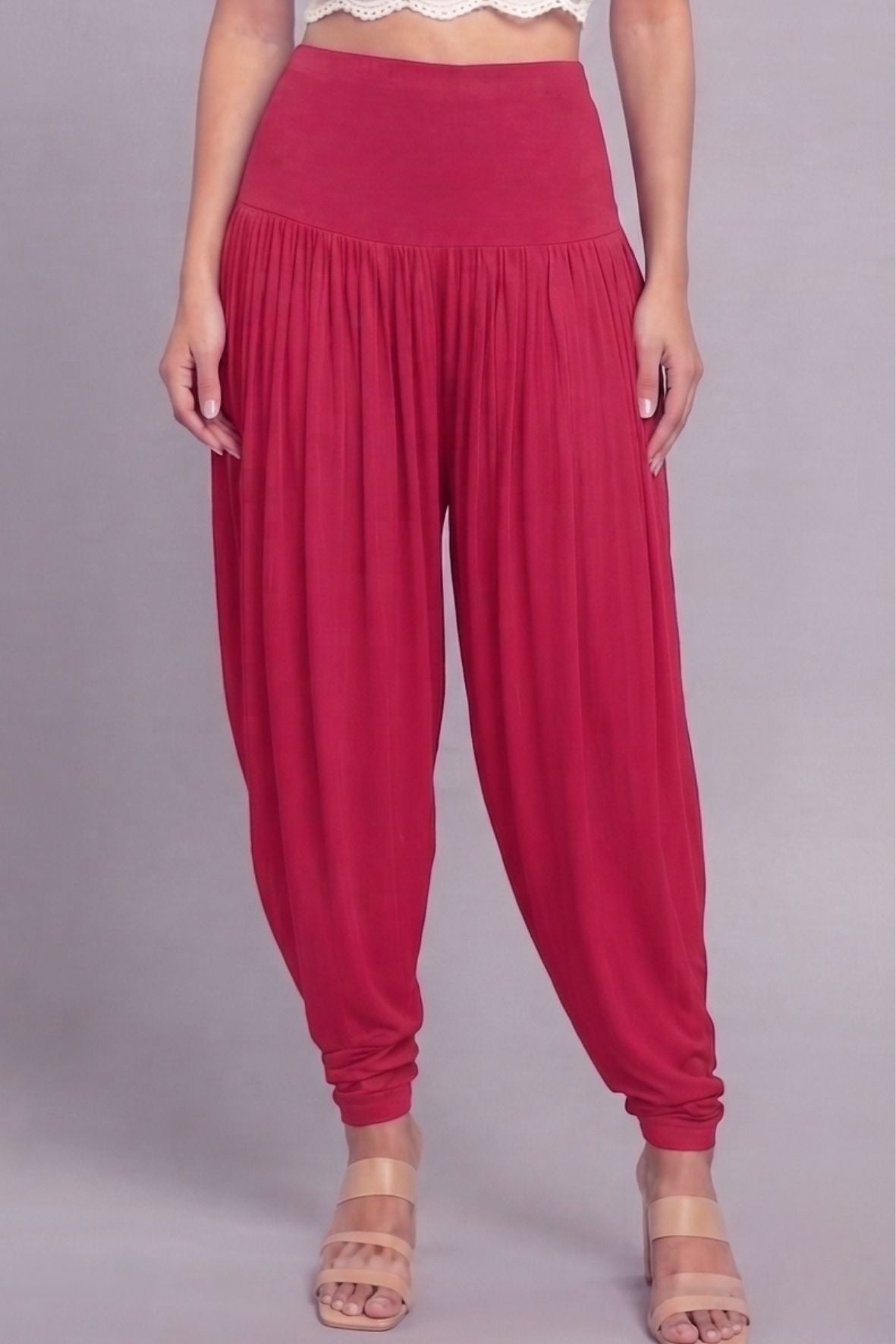 Pink Viscose Plain Dhoti