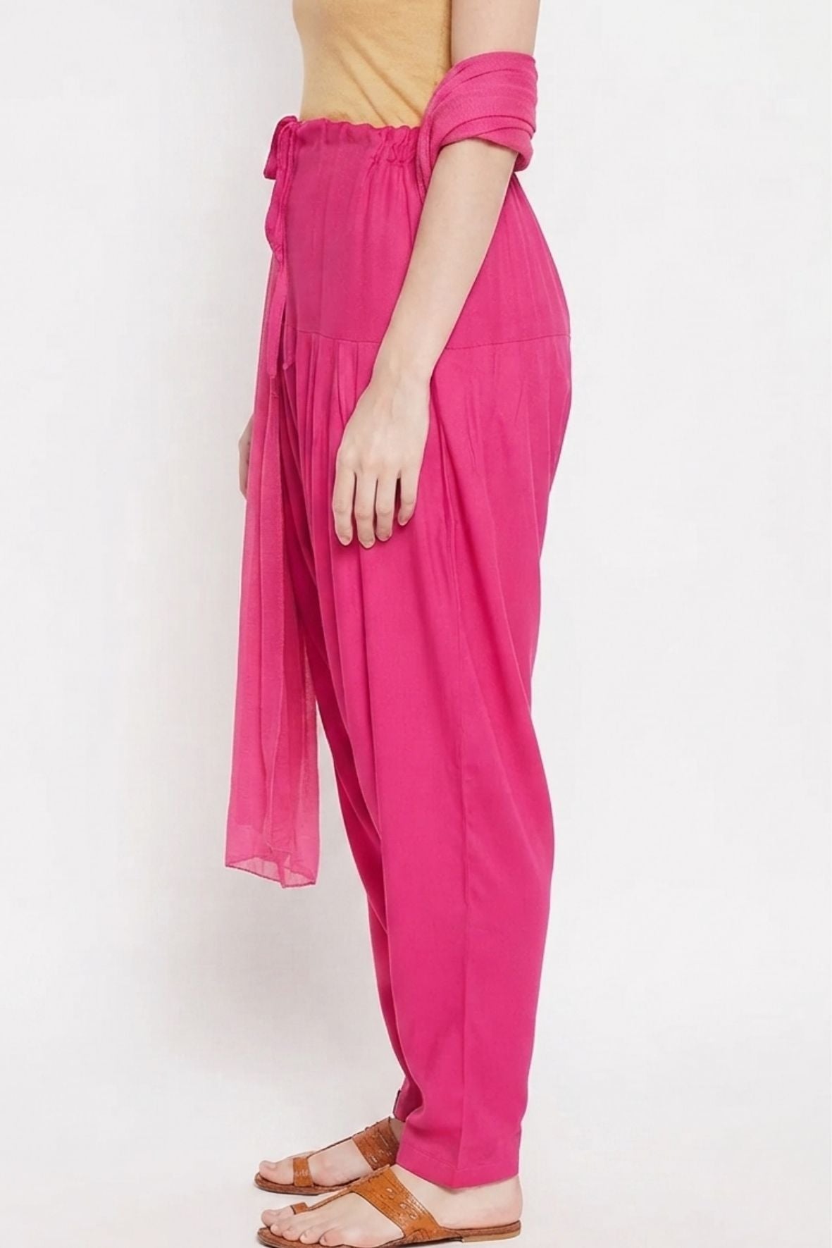 Pink Rayon Plain Patiala(No Duppatta)