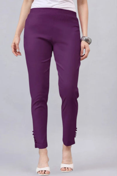 Purple Regular Fit Potli Pants