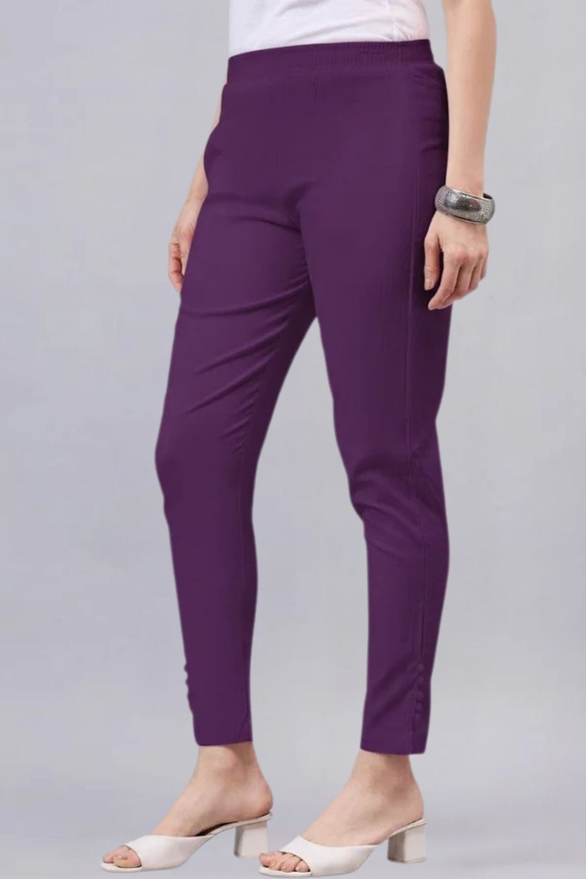 Purple Regular Fit Potli Pants