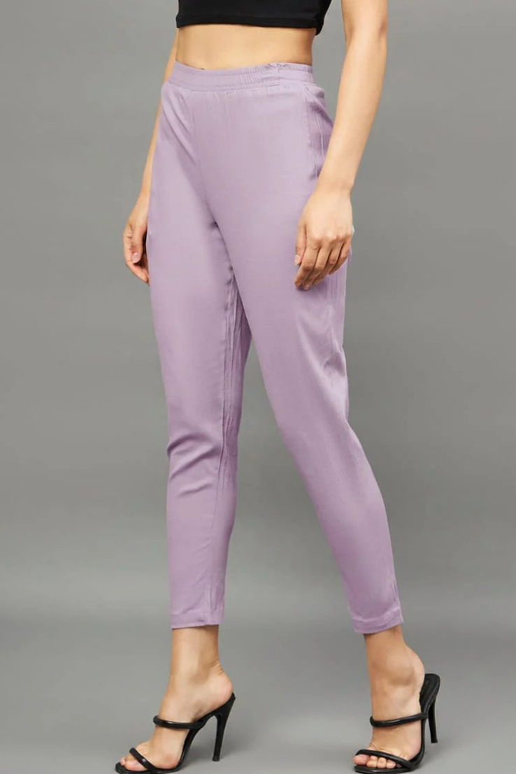 Purple Pink Colour Straight Pants