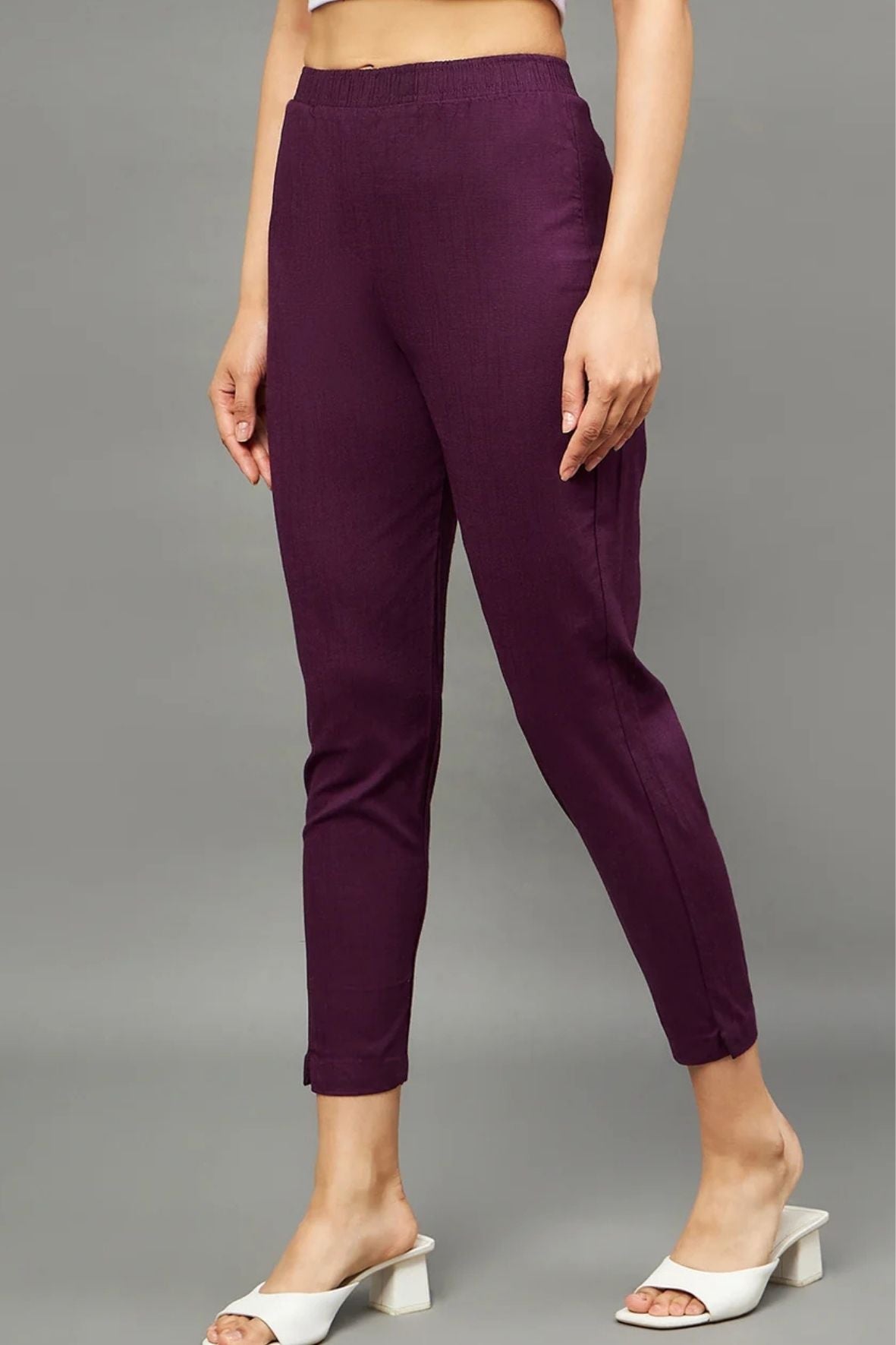 Purple Colour Straight Pant