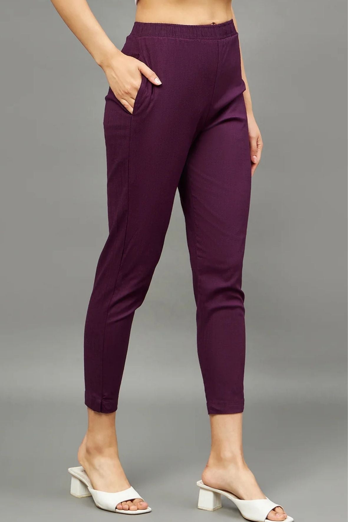 Purple Colour Straight Pant