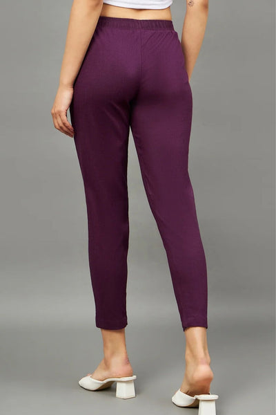 Purple Colour Straight Pant