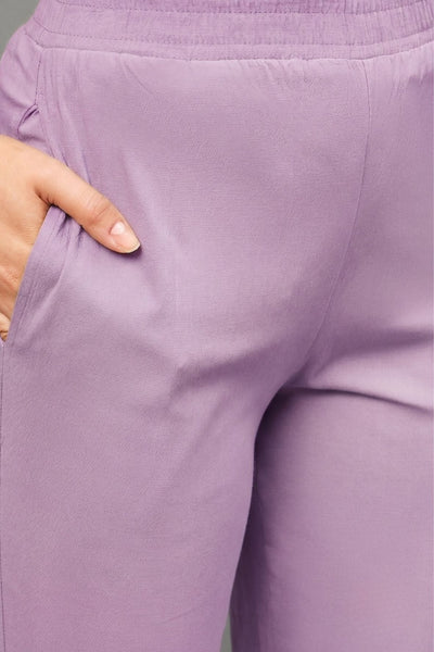Purple Pink Colour Straight Pant