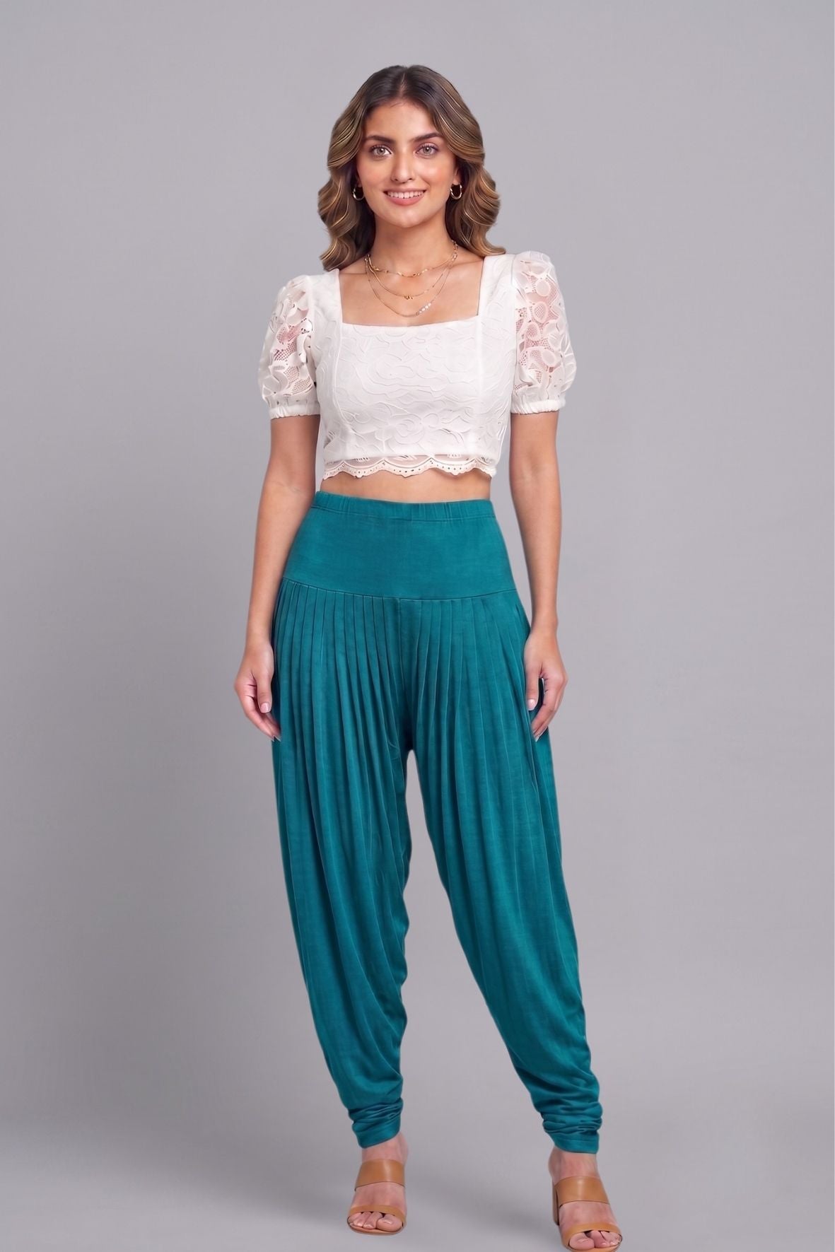 Rama Green Viscose Plain Dhoti