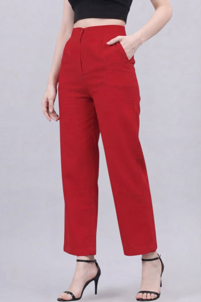 Red Bell Bottom Pants