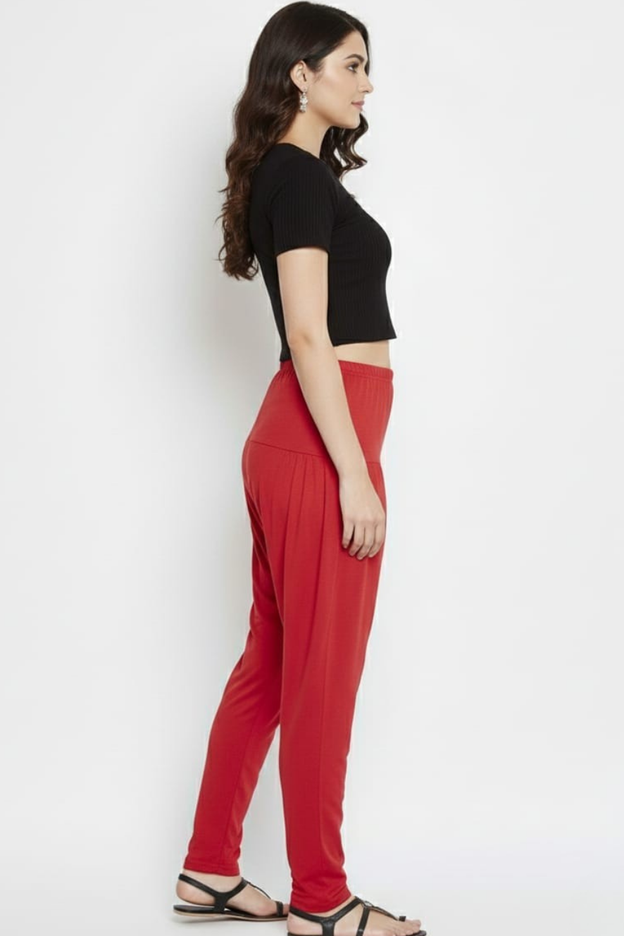 Red Plain Viscose Patiala