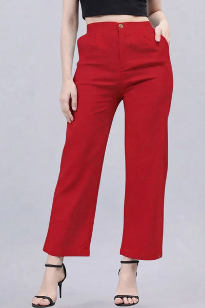 Red Bell Bottom Pants