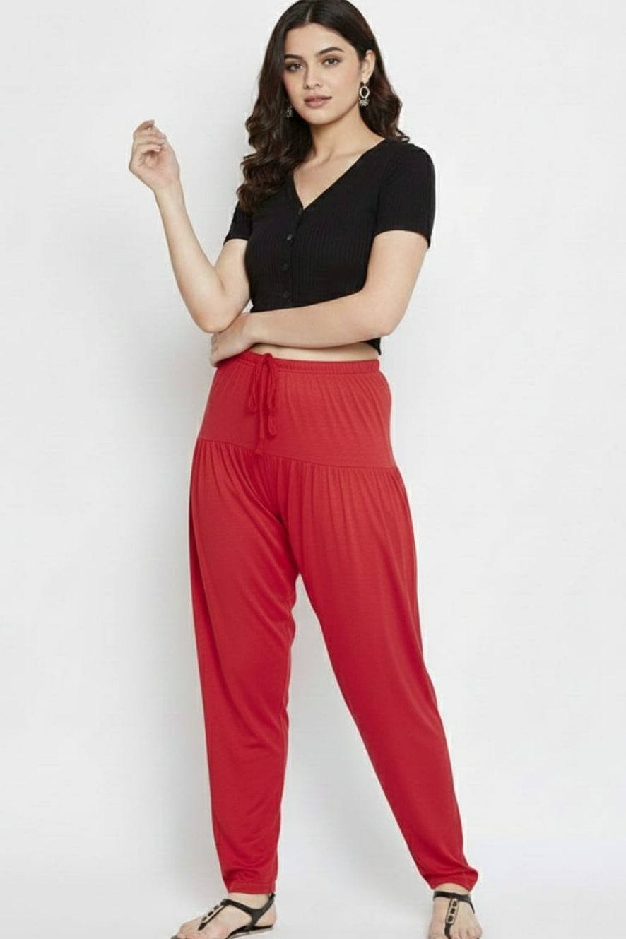 Red Plain Viscose Patiala
