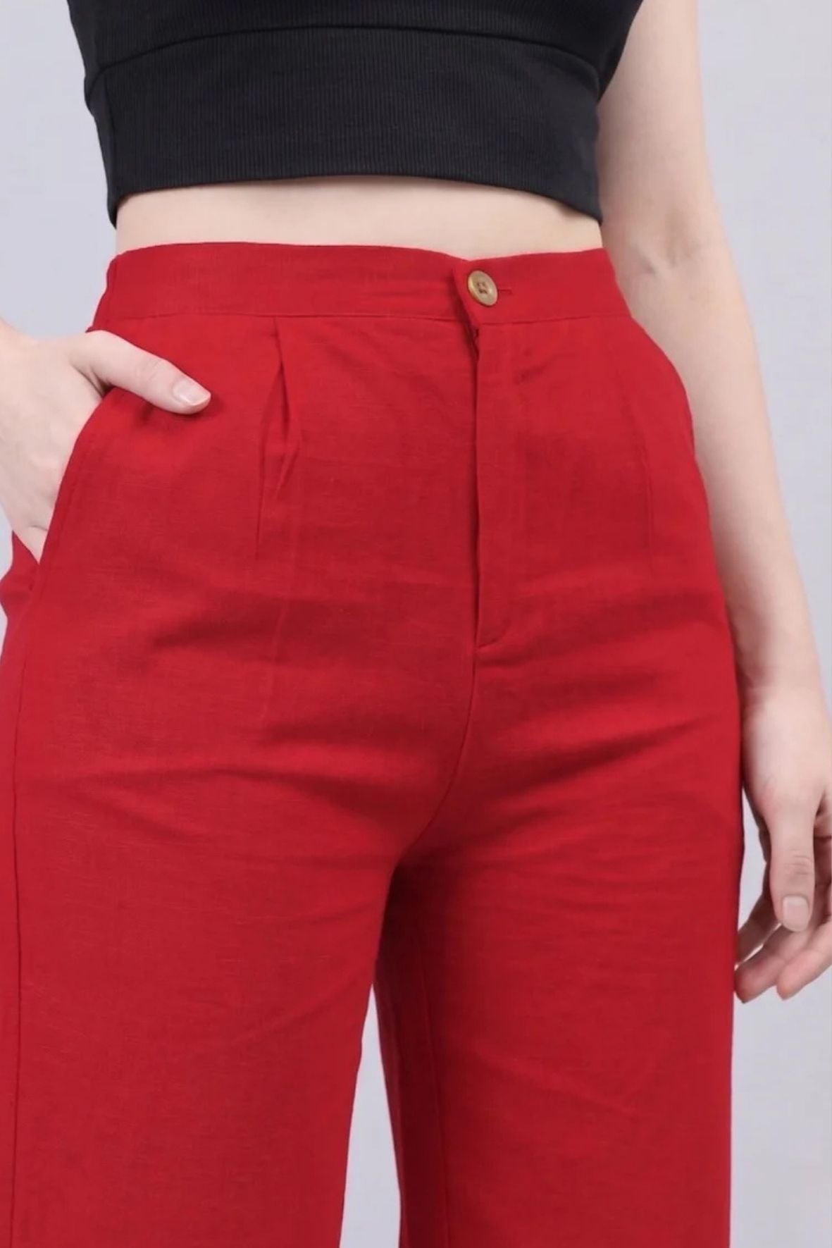 Red Bell Bottom Pants