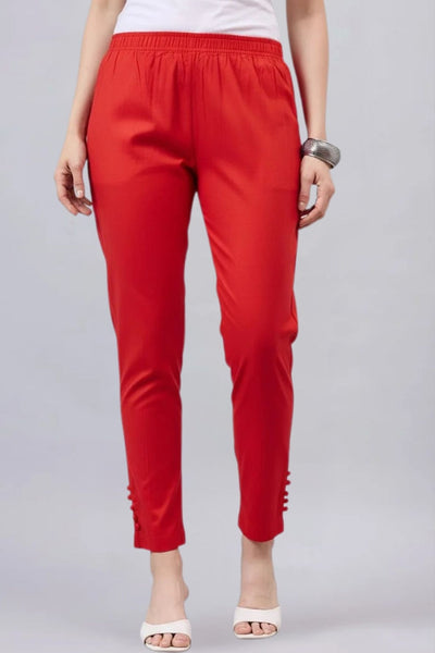 Red Regular Fit Potli Pants