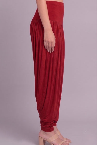 Red Viscose Plain Dhoti