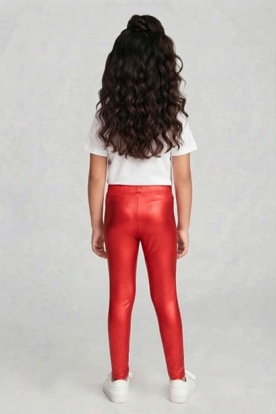 Red Metallic Leggings