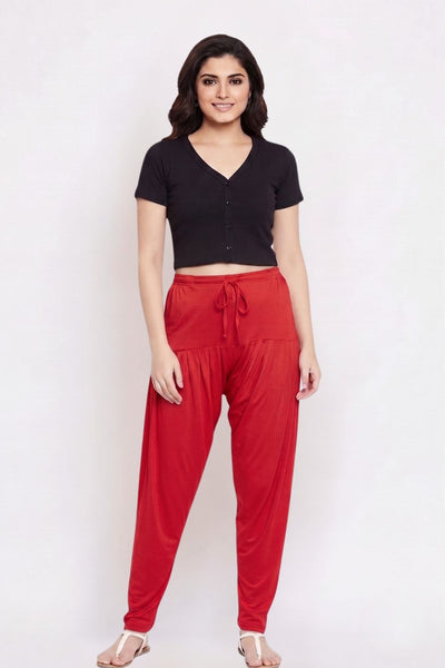 Red Plain Viscose Patiala