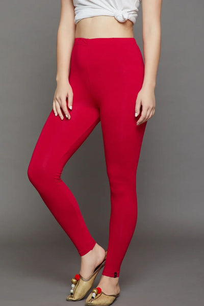 Red Viscose Ankle Legging