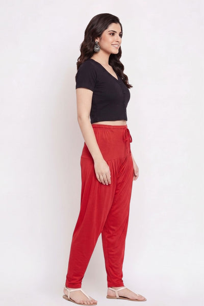 Red Plain Viscose Patiala